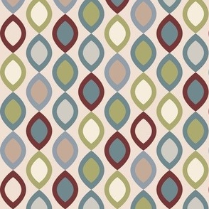 Abstract Modern Geometric in Burgundy Blue Green and Pink - Small