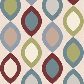 Abstract Modern Geometric in Burgundy Blue Green and Pink - Medium