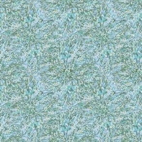 Mini Blue Aqua Green Sophisticated Abstract Palm Textured