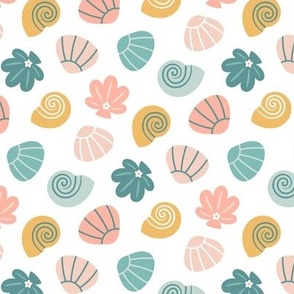 Pretty seashell, shell, scatter, mint green, gold, pink, costal, swimwear, beach – XS