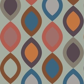 Abstract Modern Geometric in Orange Red Blue and Green - Medium