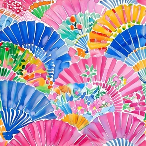 Chinoiserie fans watercolor