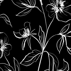 Gestual Flowers - Black