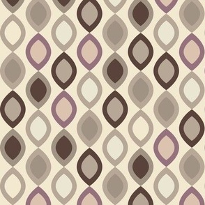 Abstract Modern Geometric in Taupe Brown Purple and Cream - Small