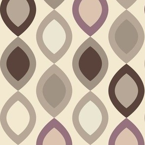 Abstract Modern Geometric in Taupe Brown Purple and Cream - Medium
