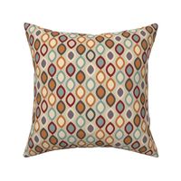 Abstract Modern Geometric in Orange Red Teal and Beige - Small