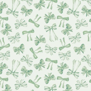 Small Vintage Watercolour Bows Nursery Design in green