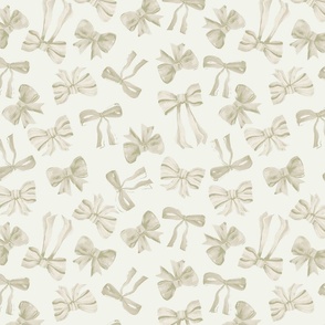 Small Vintage Watercolour Bows Nursery Design in beige