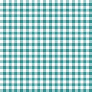 Gingham teal - tiny scale