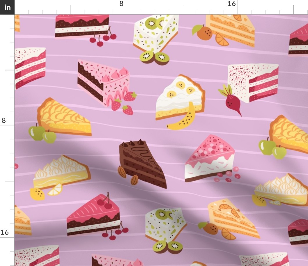 Yummy cake slices - purple - medium scale