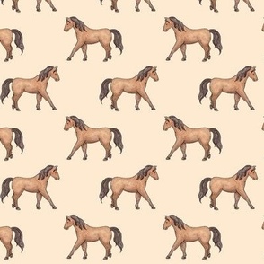 Bay Horses basic rows on almond - medium scale