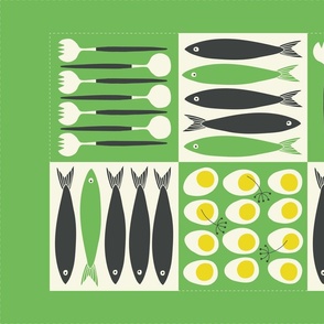 Tea Towel Easter Feast - Green