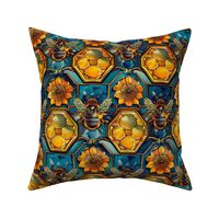 art nouveau bee honeycomb