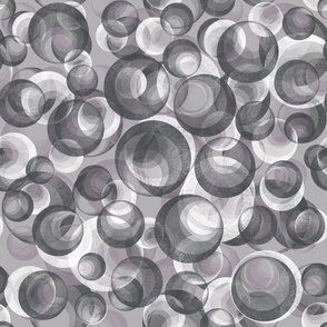 Modern Geometric Floating Bubbles Serene Wallscapes in gray hues - Perfect for Metallic Silver Wallpaper!
