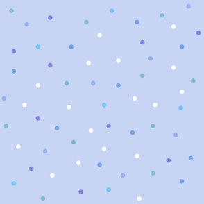 Seamless Light Blue And White Random Polka Dots Pattern