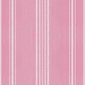 Embroidered Stripes Coral 