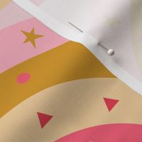 Rainbow pattern on pink background  - baby girl wallpaper design
