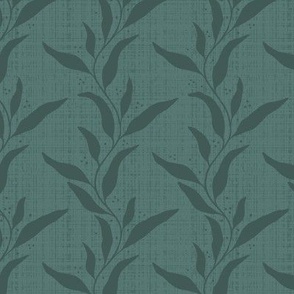 Wavy Willow Leaf Stripes with Accent Dots and Linen Texture - Sage Green - Small Scale - Earthy Botanical Silhouette for Traditional, Farmhouse, and Cottagecore Styles