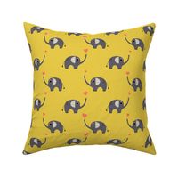 Elephant With Heart Jungle Yellow