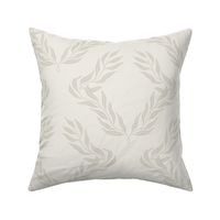 (lg) French Country Laurel Wreath - Bone White - Geometric Botanical