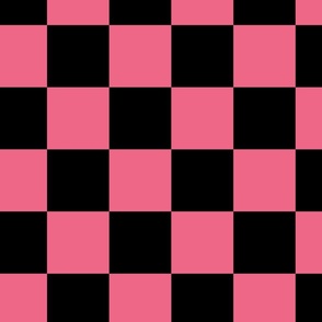 Checkboard - Cheerful Checks - pink and black