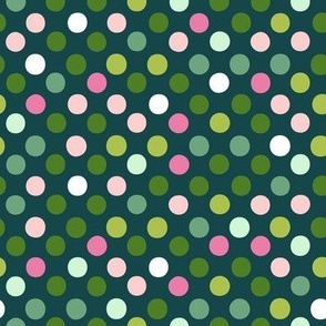spring dots on dark green normal scale
