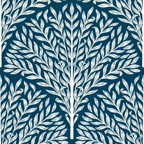 Scallop leaves on blue