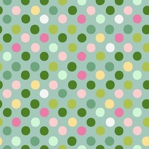 spring dots on green normal scale