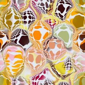 Seamless pattern with inflated balloons or balls, stains and spots, similar to water drops 2