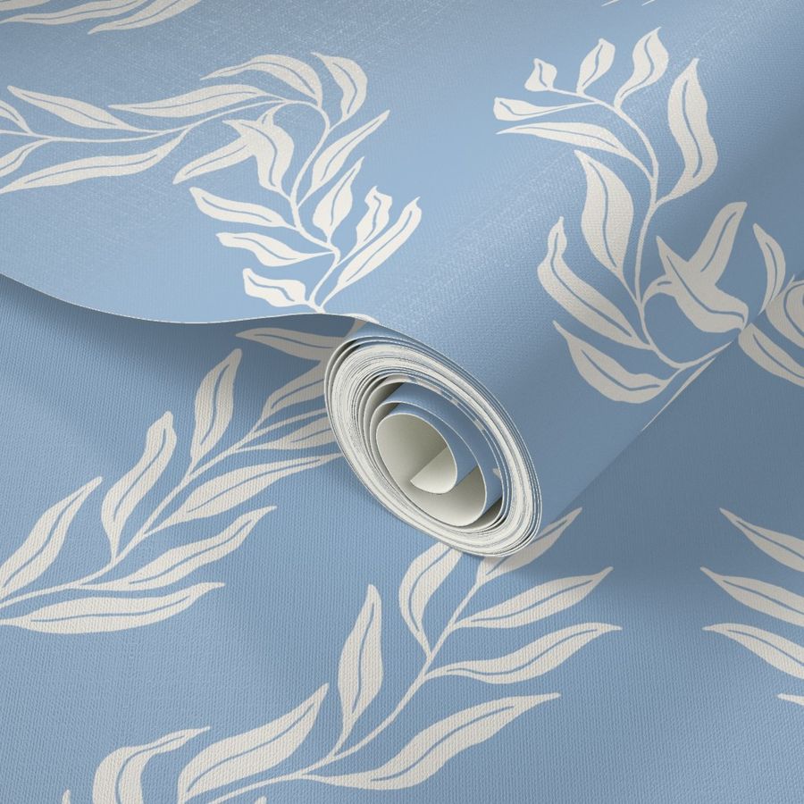 (lg) French Country Laurel Wreath - Polo Blue - Simple Geometric Botanical