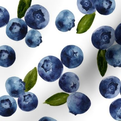 Large / Watercolor Blueberries