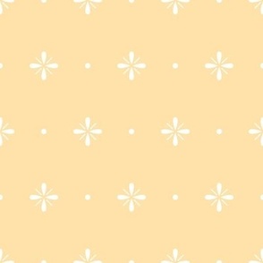 Accented Square Crosses with Dots Geometric Blender Pattern - Butter Yellow - Medium Scale - Minimalist Coordinating Design for Scandi, Farmhouse, and Nursery Decor
