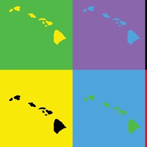 Hawaii Pop Art State Outline Pattern
