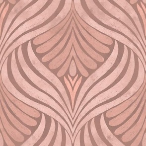Tonal Abstract Floral Ogee with Texture on a Soft Brown Ground Color_Large