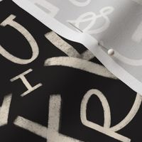 Black & white hand-drawn letters / alphabet (typography)