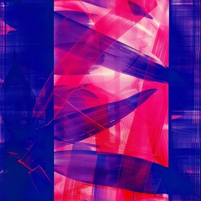 abstract botanical alternative photography process illustration with red and magenta and blue_135