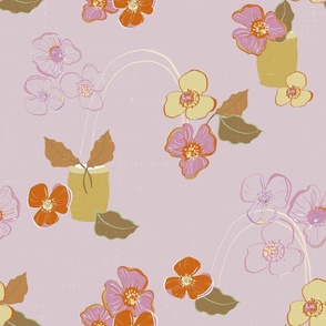 Pale Lilac Floral - Light Purple - Whimsical Flowers