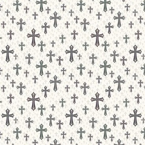 (small scale) scattered crosses