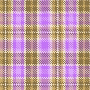 Textured Twill Preppy Plaid // Feminine Tartan // Lavender, Purple, Muted Brown, Coffee Brown, Khaki // Medium Scale - 686 DPI
