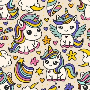 Cute kids unicorn magic animal nursery art