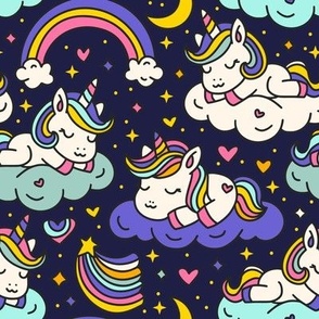 Cute kids unicorn magic animal nursery art