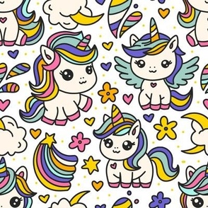 Cute kids unicorn magic animal nursery art