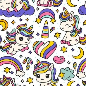 Cute kids unicorn magic animal nursery art