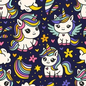 Cute kids unicorn magic animal nursery art