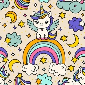 Cute kids unicorn magic animal nursery art