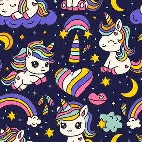 Cute kids unicorn magic animal nursery art