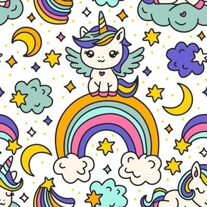 Cute kids unicorn magic animal nursery art