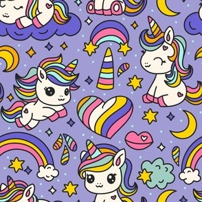 Cute kids unicorn magic animal nursery art