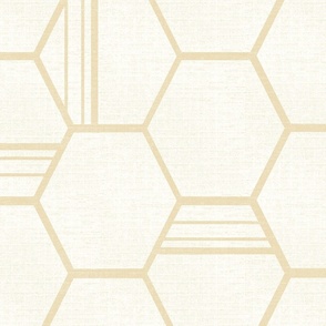 honeycomb modern texture stripe warm tan 24IN large scale wallpaper