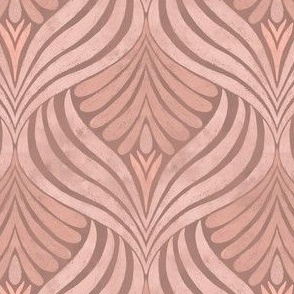 Tonal Abstract Floral Ogee with Texture on a Soft Brown Ground Color_Medium